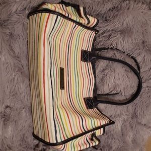 Dooney & Bourke watercolor striped canvas tote ECU
